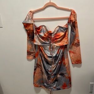 Bloom Chic Off the Shoulder Dress